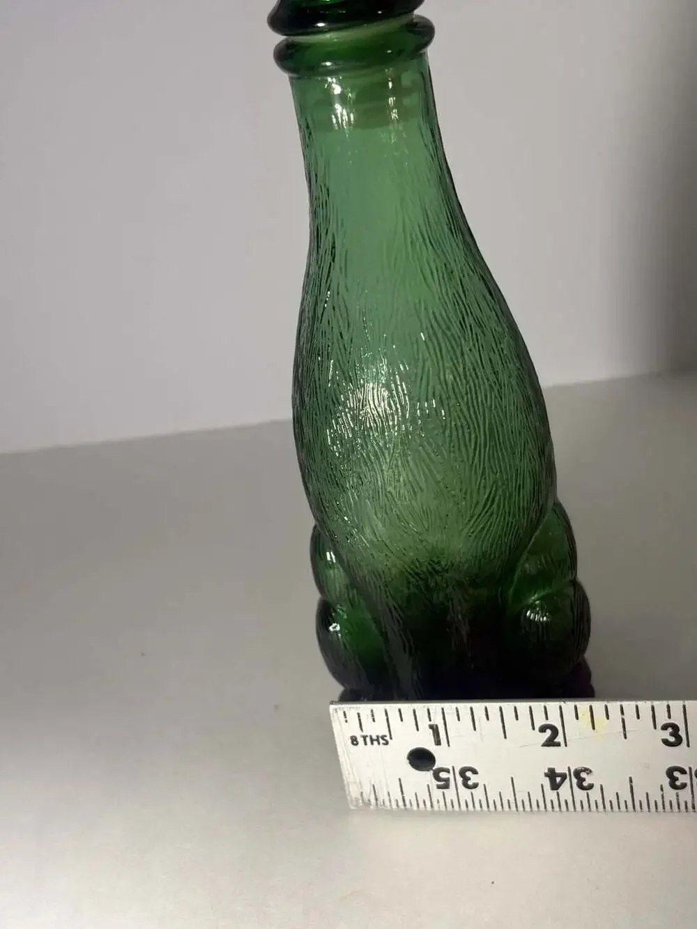 Vintage Empoli Italian Emerald Green Glass Dachshund Dog Decanter Bottle